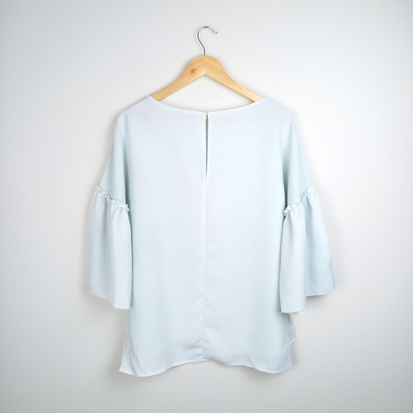 Reiss Joss Ruffle-Detail Top in Powder Blue - Picture 4 of 5